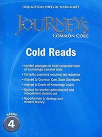 Houghton Mifflin Harcourt Journeys: Cold Reads Grade 4