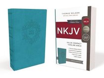 NKJV, Value Thinline Bible, Compact, Leathersoft, Blue, Red Letter Edition, Comfort Print
