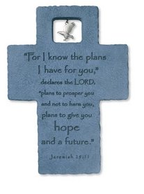 Hope and a Future Cross with Eagle Ornament