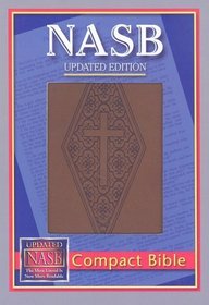 NASB Compact Bible, Brown Diamond/Cross, LT
