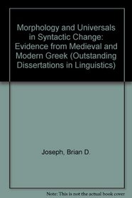 MORPHOLOGY & UNIVERSALS  SYNTA (Outstanding Dissertations in Linguistics)
