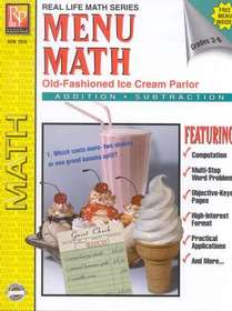 Menu Math (Old Fashioned Ice Cream Parlor) Addition/Subtraction #101A