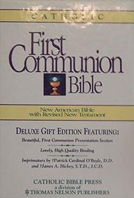 First Communion Bible/New American Bible, No 9053Cw/White-Leather Flex