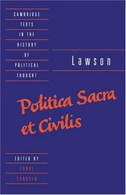 Lawson: Politica sacra et civilis (Cambridge Texts in the History of Political Thought)