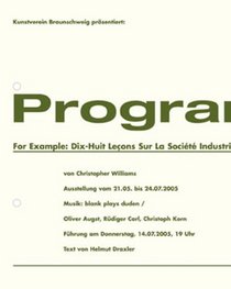 Program, for Example: Dix-huit Lecons Sur La Societe Industrielle (Revision)