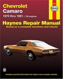 Haynes Repair Manuals: Chevrolet Camaro V8, 1970-1981 Owners Workshop