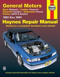 Haynes Repair Manuals: GM: Skyhawk, Cimarron, Cavalier, Firenza, J2000, Sunbird  '8