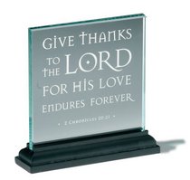 Give Thanks Standing Glass Plaque