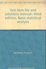 Test item file and solutions manual--third edition, Basic statistical analysis