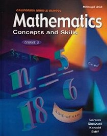 Mathematics Concepts and Skills Course 2 Answers on Transparency (California Middle School)