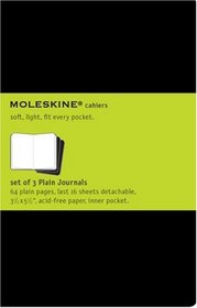 Moleskine Plain Cahier Journal Black Pocket: set of 3 Plain Journals