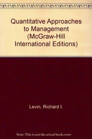 Quantitative Approaches to Management (McGraw-Hill International Editions)