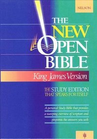 Holy Bible: The New Open Bible, Study Edition, King James Version, Indexed, Black Genu Ine Leather