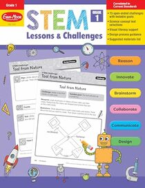 Evan-Moor Stem Lessons and Challenges, Grade 1 Homeschooling & Classroom Resource Workbook, Life, Earth and Physical Science Problem Solving, Peer Collaboration, Real-World, Visual Literacy, Printable