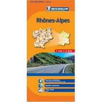 Michelin Map No. 523 Rhone-Alpes (France), Annecy, Grenoble (including map of Lyon) : Scale 1cm : 3km)