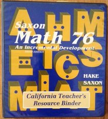 Saxon Math 76 3e Teacher Resource Binder (Saxon Math 7/6)