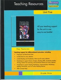 Prentice Hall Literature, Penguin Edition, Teaching Resources, Unit Five, Grade Nine, Drama (Diagnostic and benchmark tests; Leveled Tests for every selection; Leveled reading and vocabulary warmups for every selection;, worksheets to support literary ana