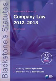 Blackstone's Statutes on Company Law 2012-2013