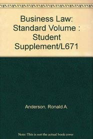 Business Law: Standard Volume : Student Supplement/L671