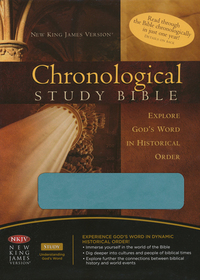 NKJV, Chronological Study Bible, Imitation Leather, Blue