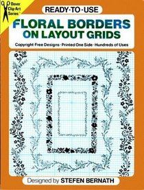 Ready-to-Use Floral Borders on Layout Grids (Clip Art)