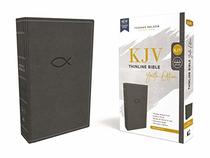 KJV, Thinline Bible Youth Edition, Leathersoft, Gray, Red Letter Edition, Comfort Print: Holy Bible, King James Version