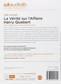 La verite sur l'affaire Harry Quebert: Livre audio 2 CD MP3 (French Edition)