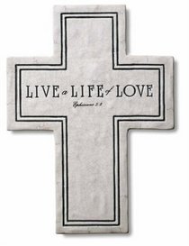 Live a Life of Love Crackle Ceramic Cross