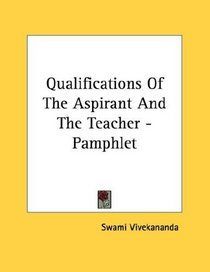 Qualifications Of The Aspirant And The Teacher - Pamphlet