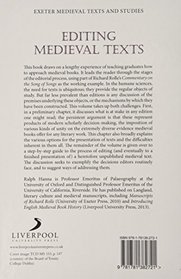 Editing Medieval Texts (Exeter Medieval Texts and Studies LUP)