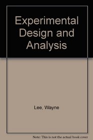 Experimental Design and Analysis (A Series of books in psychology)