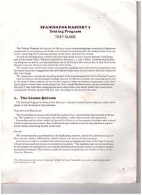 Testing Program Test Guide (Spanish For Mastery 1)