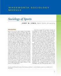 Sociology of Sports Module (Wadsworth Sociology Module)