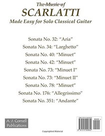 The Music of Scarlatti Made Easy for Solo Classical Guitar