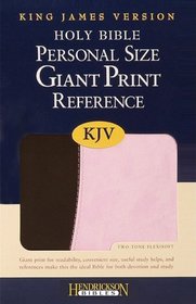 KJV Giant Print Personal Size Reference Bible--imitation leather, pink/chocolate