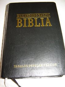 Black Leather Tagalog Popular Version Bible with thumb index, and golden edges / MAGANDANG BALITA BIBLIA / TVP035 G.E.