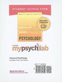 MyPsychLab with Pearson eText Student Access Code Card for Abnormal Psychology (standalone) (Mypsychlab (Access Codes))