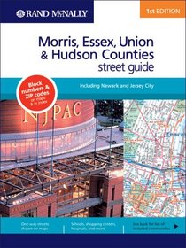 Rand McNally 1st Edition Morris, Essex, Union & Hudson Counties street guide