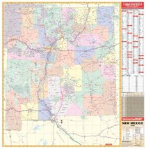 New Mexico Wall Map - 52x54 - Laminated on Roller