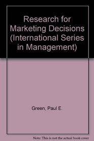 Research for Marketing Decisions (International Series in Management)