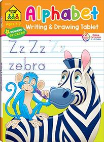 School Zone - Alphabet Writing & Drawing Tablet Workbook - 96 Pages, Ages 3 to 7, Preschool, Kindergarten, 1st Grade, Letters, Printing, Tracing, ... (Writing & Drawing Tablet) (Writing Tablet)