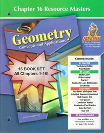Glencoe Mathematics - Geometry: Concepts and Applications - Chapter Resource Package - 16 Book Set - All Fast File Chapter Resource Masters 1-16