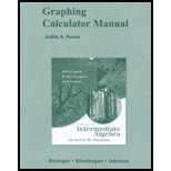 Graphing Calculator Manual for Intermediate Algebra: Graphs & Models