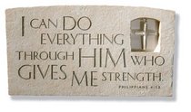 I Can Do Everything Plaque with Cross Ornament