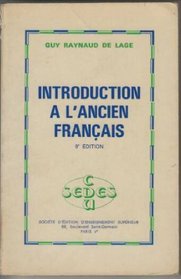 Introduction a l'ancien francais