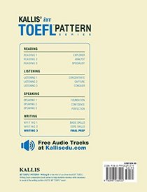 Kallis' TOEFL iBT Pattern Writing 3: Final Prep (College Test Prep 2016 + Study Guide Book + Practice Test + Skill Building - TOEFL iBT 2016)