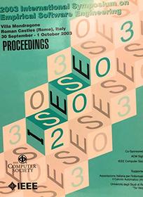 Isese 2003: 2003 International Symposium on Empirical Software Engineering: Proceedings: 30 September - 1 October, 2003, Villa Man