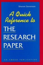 A Quick Reference to Research Paper (Item #12-19083)