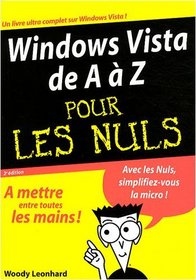 Windows Vista de A à Z pour les nuls (French Edition)
