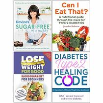Davina's Sugar-Free in a Hurry, Can I Eat That, Blood Sugar Diet For Beginners, Diabetes Type 2 Healing Code 4 Books Collection Set